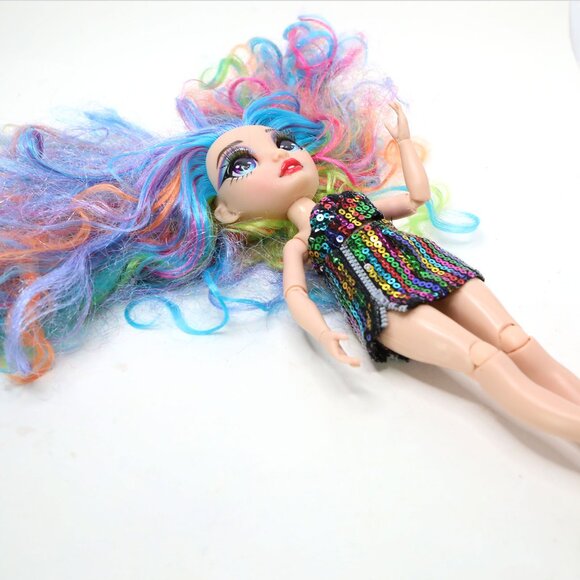 Rainbow High Amaya Raine Doll 11" Rainbow Hair Black Sequin Dress Fashion Studio - Picture 6 of 8
